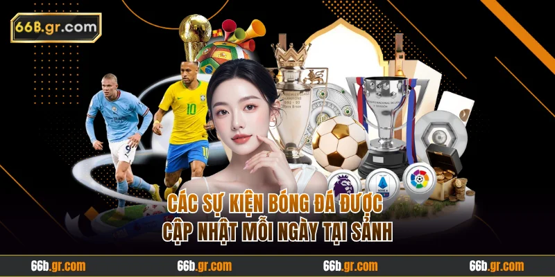 Các sự kiện bóng đá được cập nhật mỗi ngày tại sảnh