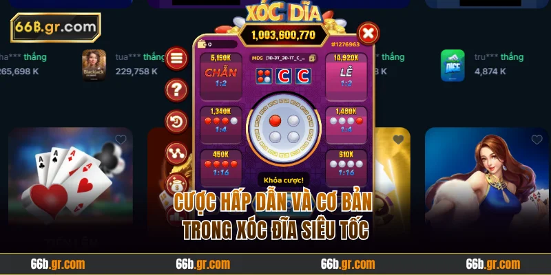 Cược hấp dẫn và cơ bản trong xóc đĩa siêu tốc